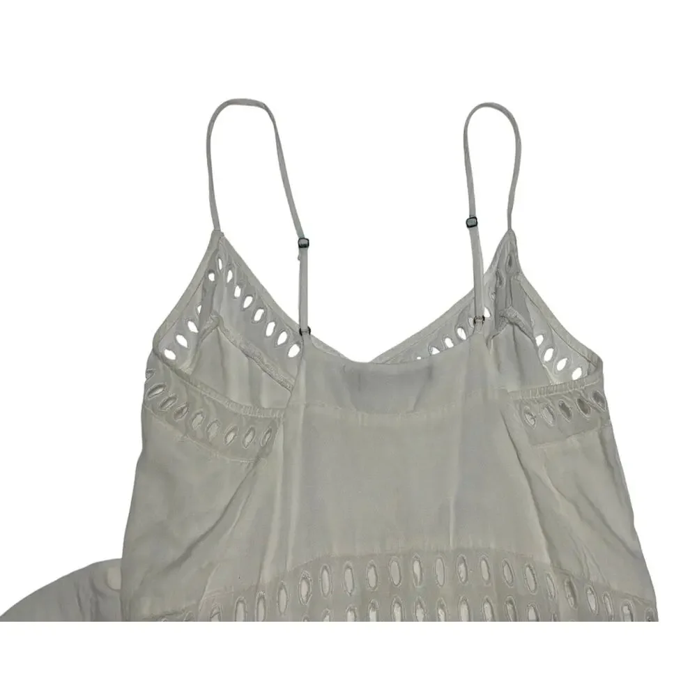 Vix Paula Hermanny Maxi Dress White Sheer Dress Swim Cover Cut outs size Small